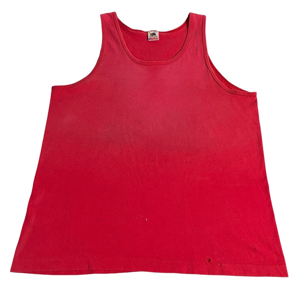 Vintage 90s Fruit Of The Loom Tank Top Mens L USA Single Stitch Grunge Workwear